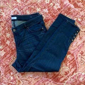 LOFT skinny jeans with ankle button detail